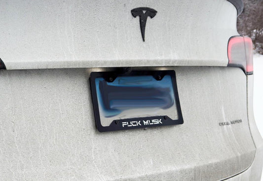 Fuck Musk | Anti-Musk Tesla License Plate Frame